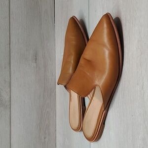 Madewell Womens Leather The Pointed Toe Mule Flats shoes sz 7.5